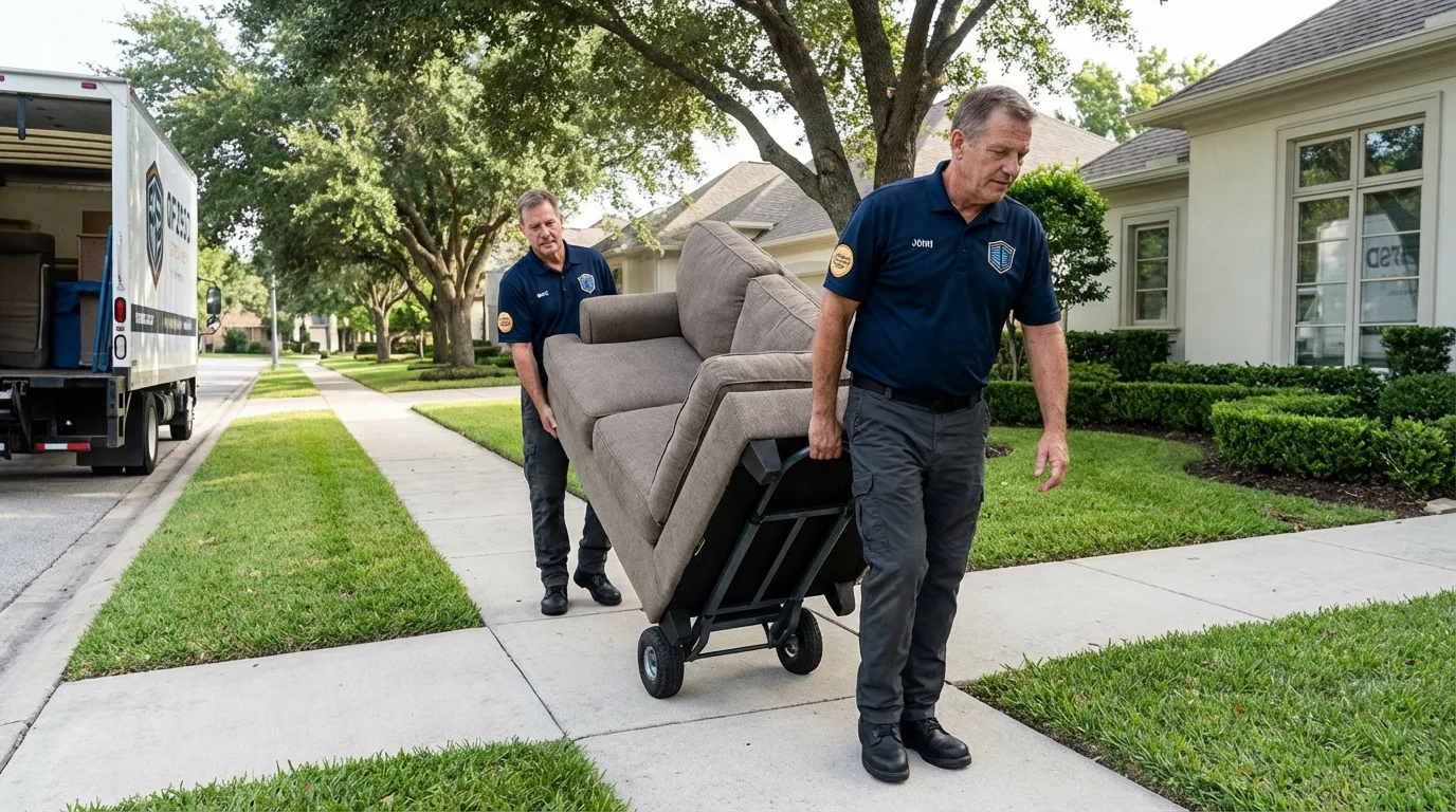 Local residential moving crew loading furniture in Birch Run, MI